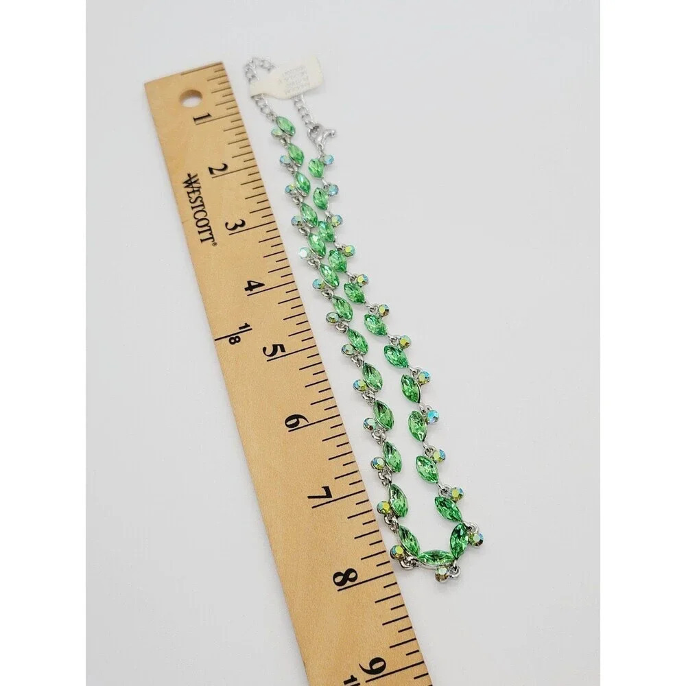 Rhodium plating silver necklace green - Picture 4 of 4